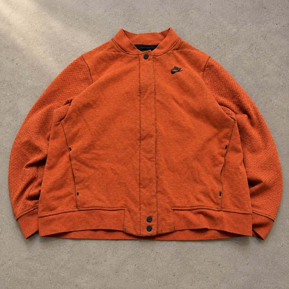 Nike Tech Fleece Destroyer Jacket Orange Full Zip Bomber Women's